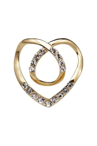 Altın Kadın Metal Taklidi Eşarp Kalp Eşarp Broş Klip Tişört E7u0 Altın