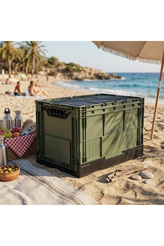 Freecamp Katlanır Kamp Kasası Kapaklı 80 Litre Yeşil