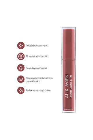 Kalıcı & Suya Dayanıklı Dudak Parlatıcı Tint - Delicate Glam Lip Tint 704 Mauve Pink Pembe