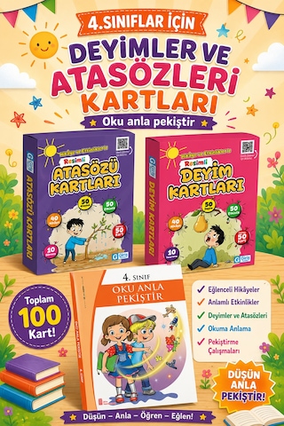 4.sınıflar İçin Atasözleri Ve Deyim Kartları + Oku Anla Pekiştir
