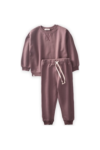 Cigit Basic Karyoka Detaylı Sweatshirt Takım 3-8 Yaş Mürdüm Mürdüm