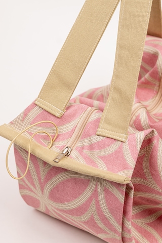 Fabric Craft Bag Yemek Taşıma Çantası Duck Kumaş Katlanabilir Büyük Boy Mutfak Taşıma Çantası Gülkurusu