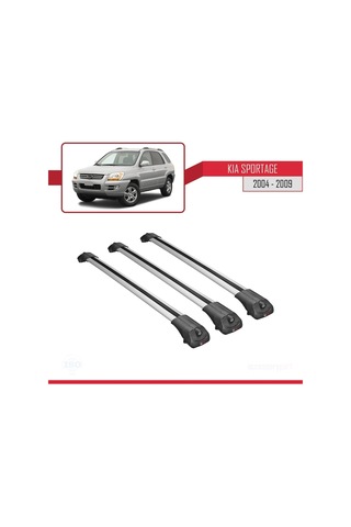 Kia Sportage 2004-2009 Arası İle Uyumlu Ace-1 Ara Atkı Tavan Barı Gri 3 Adet Bar