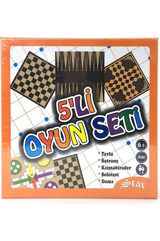 Star 5'Li Oyun Seti Satranç Dama Tavla Kızmabirader Solo Test