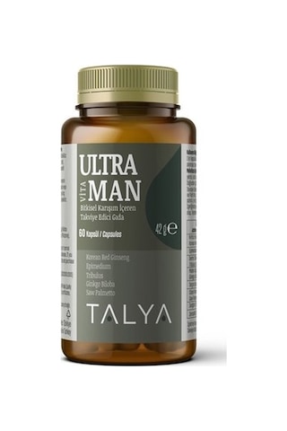 Talya Ultra VitaMAN Bitkisel Karışım İçeren Takviye Edici Gıda 60 Kapsül (Erkekler İçin) Talya Ultra VitaMAN Bitkisel Karışım İçeren Takviye Edici Gıda 60 Kapsül (Erkekler İçin)