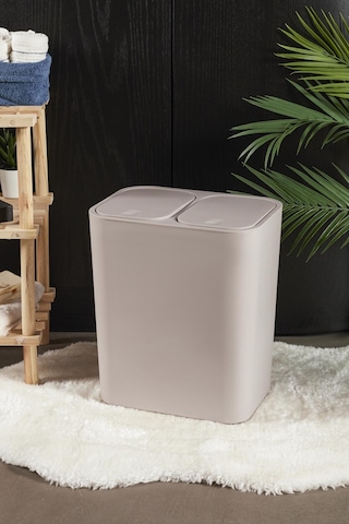 Perotti Taupe Kahverengi Milton 15 Litre 2 Li Çöp Kovası Beyaz