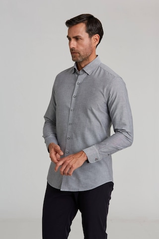 Bisse Modern Fit Gizli Düğmeli Gri Spor Erkek Gömlek Gmars0122300206 D99 Siyah