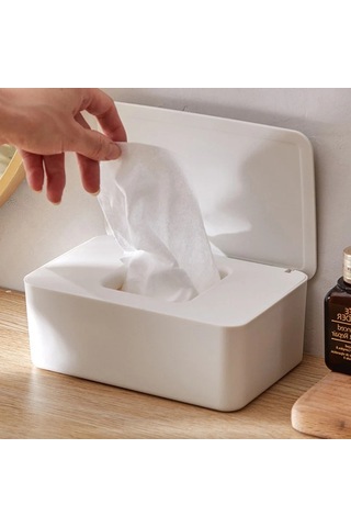 A9-ev Plastik Toz Geçirmez Islak Mendil Saklama Kutusu Kapaklı Ev Masaüstü Doku Saklama Kutusu Taşınabilir Islak Mendil Dispenseri 15 Renk