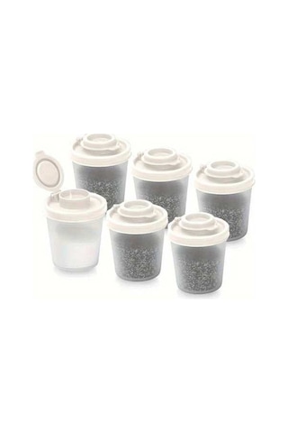 Trendooze 6 Parça Nem Geçirmez Tuz Biberlik Baharatlık Kamping Piknik Beyaz Gaojunshop01 Beyaz