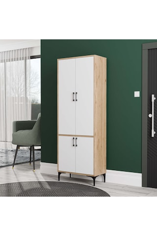 5032 Royal 4 Kapaklı 5 Askılı Portmanto Sepet - Beyaz