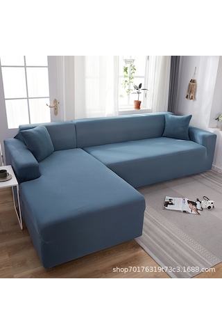 Yifomall Mavi İki Kişilik Koltuk Kılıfı 140-185cm - Tam Kaplama, Lastikli, Kaymazsız Kumaş Ev Dekorasyon Aleti DiğER