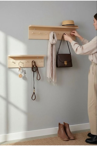 Todekhome Sunta Askılık Raflı 70x14 Ve 50x14 Mutfak, Antre, Banyo, Ofis,mağaza,çocuk Ve Yatak Odası Bej