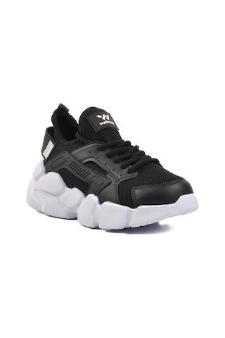 Walkway Hura Siyah-beyaz Fileli Hafif Unisex Spor Ayakkabı 001