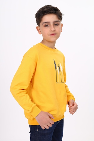 Toontoy Erkek Çocuk Baskılı Sweatshirt Hardal