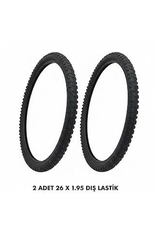 26 Jant Bisiklet Dış Lastik Takımı - 2 Adet 26x1.95 Dağ Bisikleti Mtb Dişli Dış Lastik
