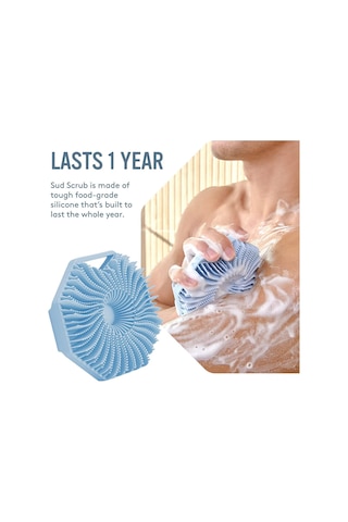 Skycity Gri Dönen Silikon Duş Fırçası - Vücut Masajı Ve Ölü Cilt Kaldırma, Ev Kullanıma Uygun, Dayanıklı Malzeme, Fabrika Stoklu