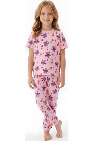 Modanino Kız Çocuk %100 Pamuk Pijama Takımı 8-13 Yaş 12698ıs Pembe