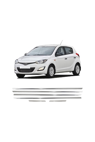 Hyundai İ20 Uyumlu 2014 Ve Üzeri Krom Cam Çıtası 6 Parça Paslanmaz Çelik