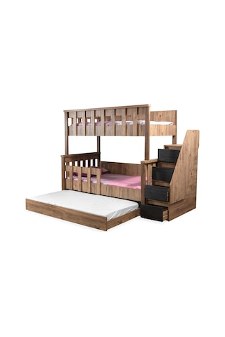 Ranza, Diva Mdf Profil Ayrılabilir Ranza - Beyaz 2 Adet Comfort Yatak Antrasit 90 X 190 CM
