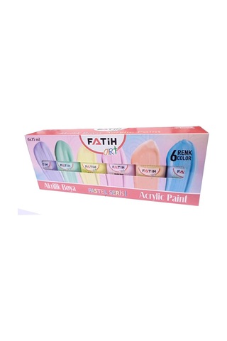 Akrilik Boya Pastel 6 Renk 75 ml 1 Paket Akrilik Boya Seti 6 lı Ahşap Tuval Taş Ağaç Boyamalar İçin İdea Boyama Seti