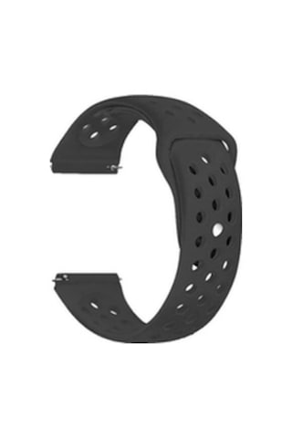 Samsung Galaxy Uyumlu Watch 46mm 22mm Krd-02 Silikon Kordon - Siyah
