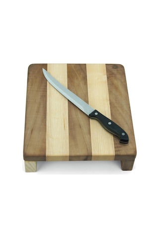 Doğal Ağaç Masif Kütük Ahşap Zebra Kesme Tahtası Ceviz-dişbudak Ağacı