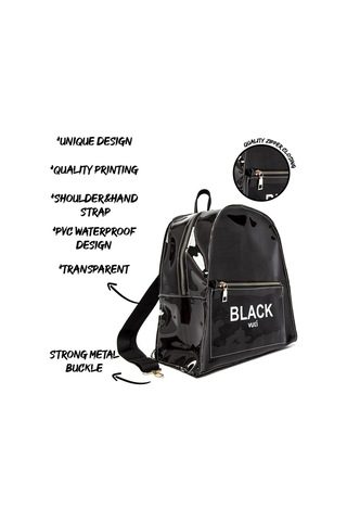 Renkli Şeffaf Sırt Çantası Siyah