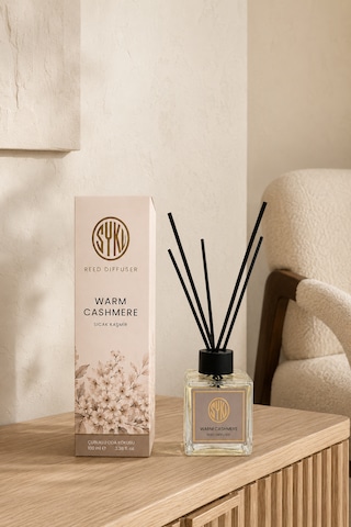 Premium Çubuklu Oda Kokusu 100 Ml Cam Şişe Reed Diffuser Kaşmir