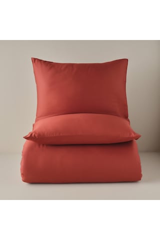 Bella Maison %100 Pamuk Saten Supreme Basic Çift Kişilik Nevresim Seti Kiremit 200 x 220 CM Kiremit