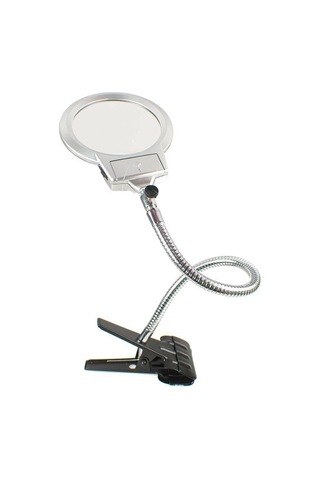 Spiralli Klipsli Büyüteç - Led Işıklı 13cm Mg15120-c