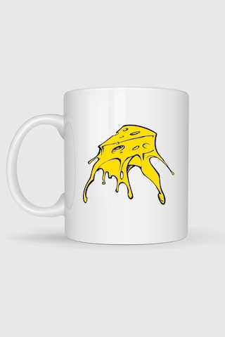 Nachos İsviçre Peyniri Çedar Sosu Baskılı Kupa Bardak Beyaz