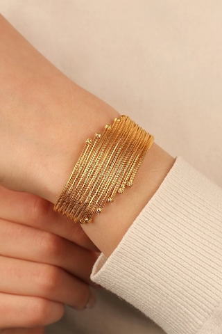 Çgkmücevherat Kalze Sıralı Dorikalı Altın Bileklik Klzblkk9 Sarı Sarı Altın