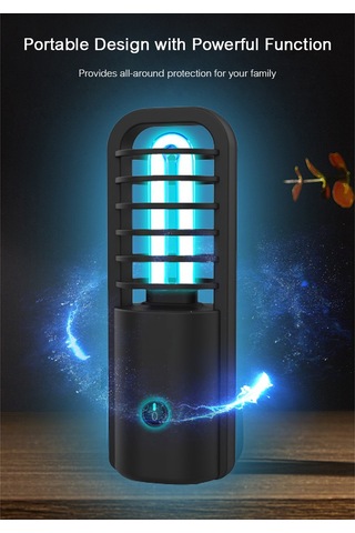 Uv Işık Şarj Edilebilir Ultraviole Işık Taşınabilir Uv Lamba Ultraviole Ve Ozon Temizleme Işığı Mobil Ultraviole Lamba Siyah