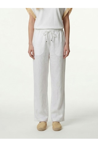 Xint Beyaz %100 Keten Oversize Pantolon 201317