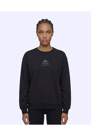 Kappa Milas Crewneck Kadın Siyah Comfort Sweatshirt