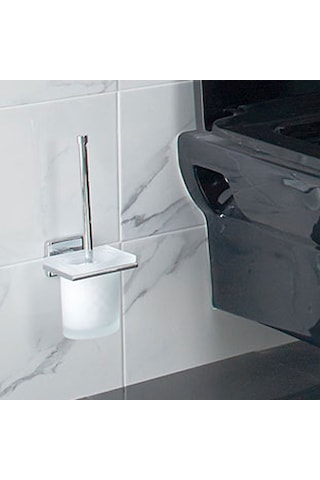 Çelik Banyo Klozet Fırçası Kumru Beyaz