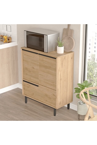 Robin Home Lidya Mikrodalga 3 Kapaklı Metal Ayaklı Mutfak Dolabı
