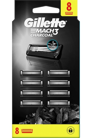 Gillette Mach3 Charcoal Avantajlı Yedek Tıraş Bıçağı 8'li