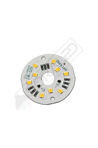 12Volt 5Watt Smd 2835 Ledli Led Modül 10mm Delik Çaplı Gün Işığı 12V 5W Avize Ledi 40mm(3 Adet)