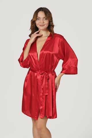 Nbb Kadın Kırmızı Bride Saten Sabahlık 001