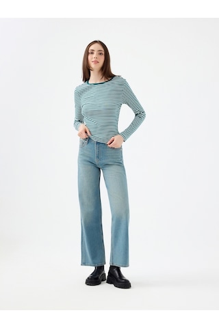 Slim Fit Kadın Tshirt U.kol Yeşil