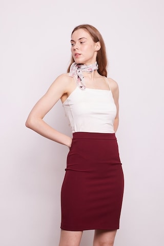 Jument Kadın Yüksek Bel Diz Üstü Likralı Pamuklu Kalem Etek