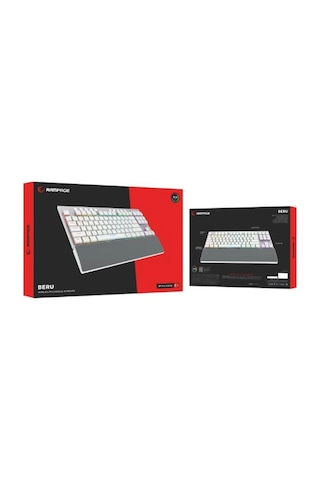 Rampage Beru Beyaz 2.4g + Bt Wireless Red Swıtch Mekanik Gaming Oyuncu Klavye Slim Rgb