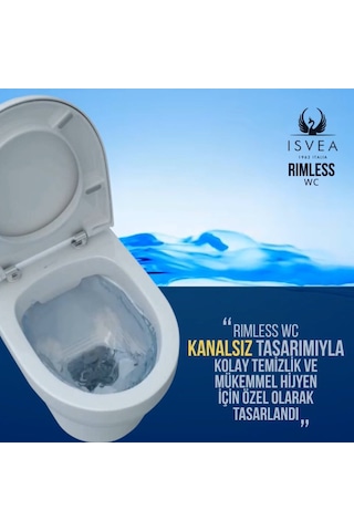 İsvea Sentimenti Kanalsız Asma Klozet + Yavaş Kapak