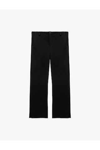 Koton Cepli Scuba Kumaş Straight Fit Pantolon Siyah 7wal40069ık