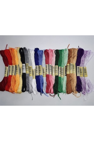 Almila 25 Adet Muline 8 Metre 6 Kat Farklı Renk Kanaviçe Nakış Ip