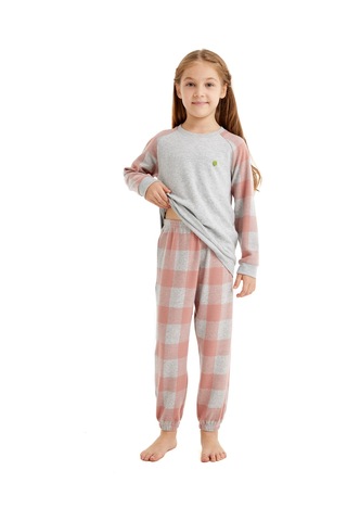 Kız Çocuk Pijama Takımı 60516 - Gri Melanj