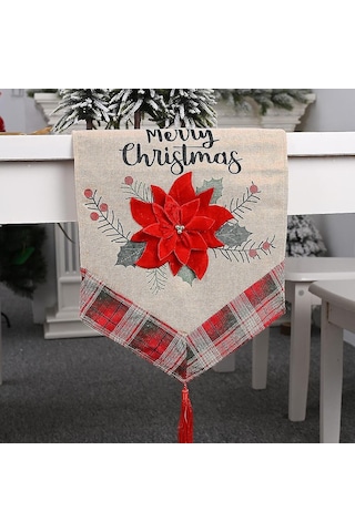 Dikdörtgen Noel Masa Örtüsü Polyester 33 183m Noel Masa Dekorasyonu İçin Noel Ağacı Desenleri