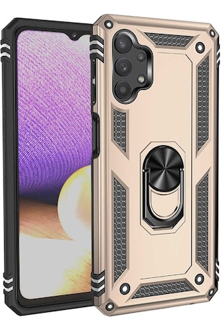 Galaxy A13 4G Kılıf Zore Vega Yüzüklü Standlı Zırh Kılıf