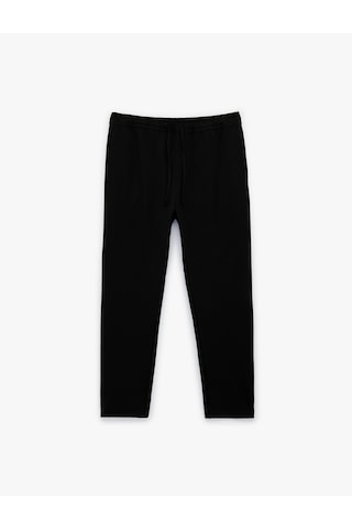 Koton Regular Fit Cepli Beli Bağcıklı Kumaş Pantolon Siyah 6sam40014hw Siyah
